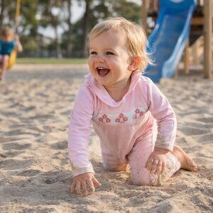 The Beaufort Bonnet Company Pink Smocked Footie | 2T- NWT